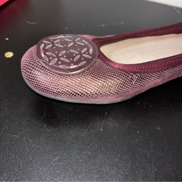 Clarks Artisan Flats Womens Size 8 Leather Suede Ballet Candra Burgundy Shoes - Picture 4 of 9